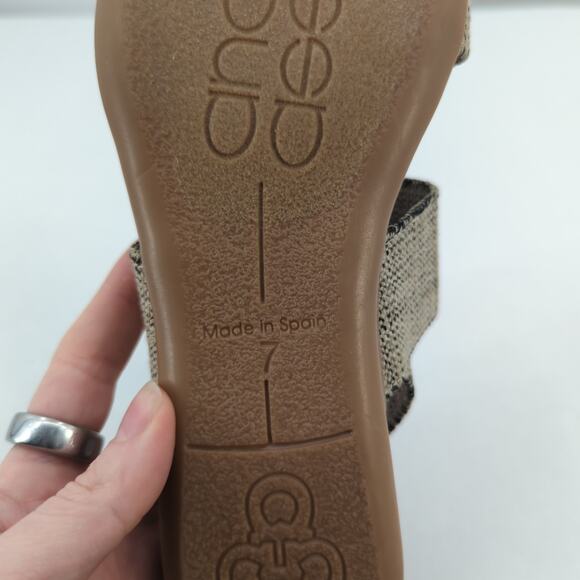 Andre Assous Sandals Womens 7 Linen Slingback Featherweights Resort Vacation - Picture 10 of 12